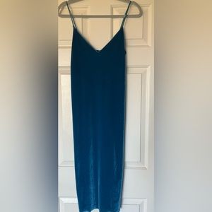 Zara spaghetti strap velvet‎ blue dress size S